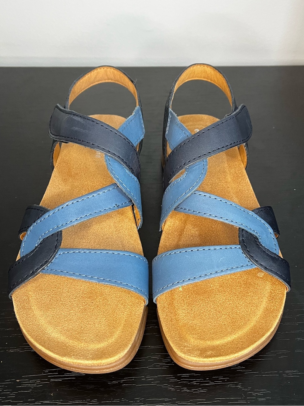 NWOT Easy Spirit Blue Leather Strap Sandals Women’s 7.5